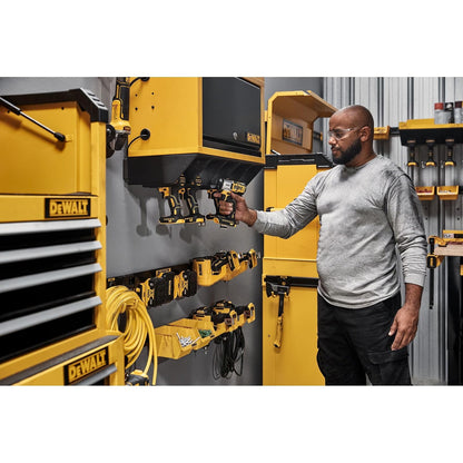 DEWALT - Organizador de batería con capacidad para hasta 4 baterías, riel de montaje, sistema de almacenamiento de taller compatible (DWST82819)