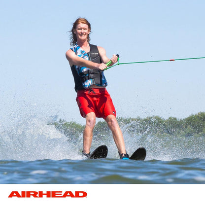 Airhead - Cuerda de esquí acuático con Mango de EVA, 1 sección para Tubos, esquís acuáticos y Tablas de wakesurf, Verde y Negro
