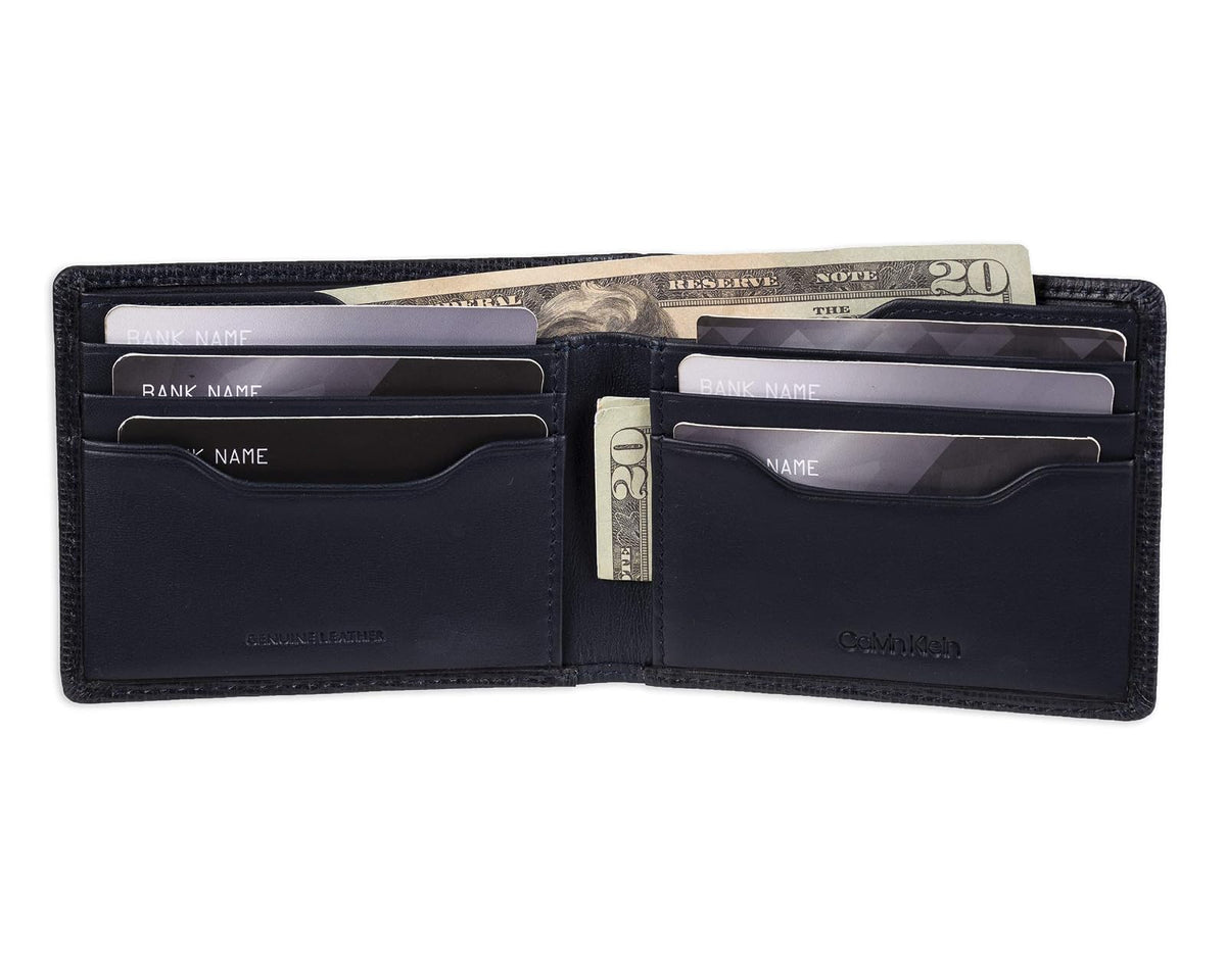 Calvin Klein portafolios plegable minimalista RFID de piel para hombre, marino, Talla única