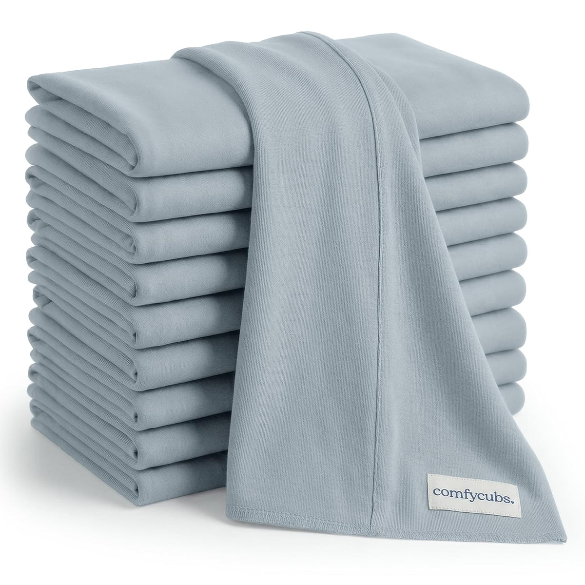 Comfy Cubs Pañitos para Eructar de Algodón para Bebé, 10 Piezas, Mora - Azul pacífico - Pack of 10