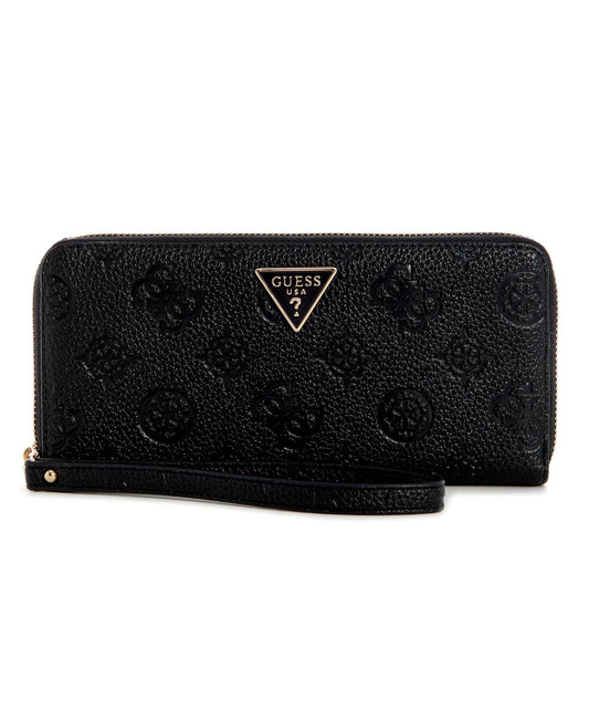 CARTERA GUESS CRESIDIA II SLG LRG ZIP AROUND MUJER NEGRO LOGO PD9888146-BLO