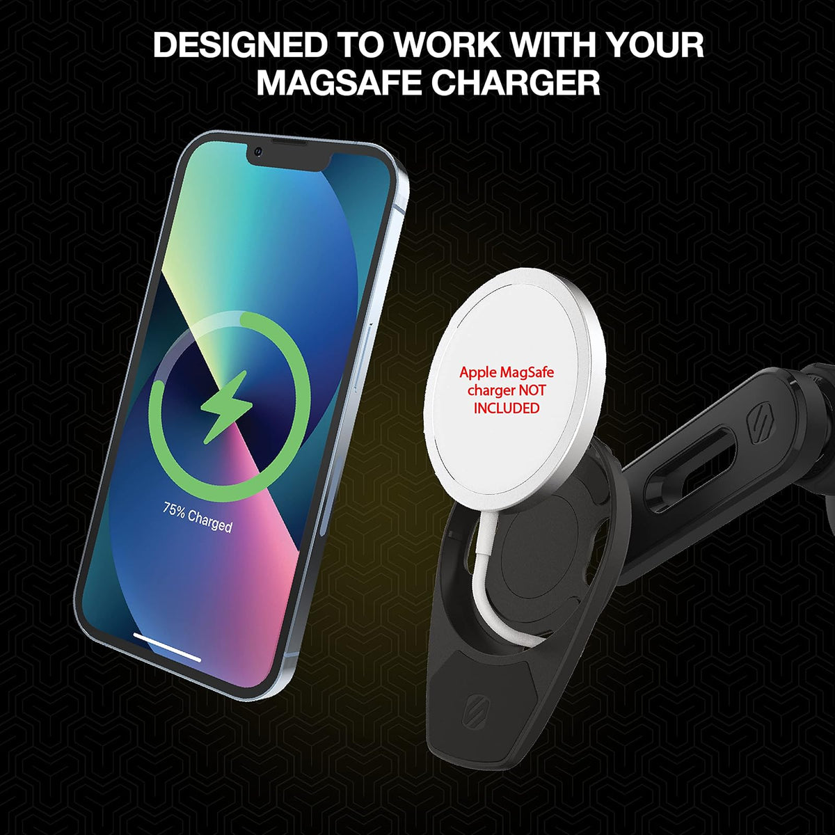 Scosche MSCODVMPD20 MagicMount 4 en 1 Tablero de Instrumentos/ventilación/Brazo oscilante para Cargador inalámbrico MagSafe (Cargador no Incluido) Soporte de Automóvil para Almohadilla de Carga MagSafe