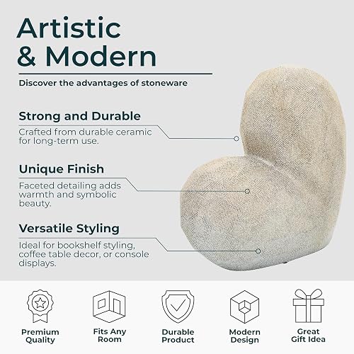 Sagebrook Home 13216-07 - Figura Decorativa (28 cm), diseño de corazón, Color Dorado