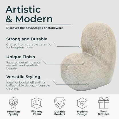 Sagebrook Home 13216-07 - Figura Decorativa (28 cm), diseño de corazón, Color Dorado
