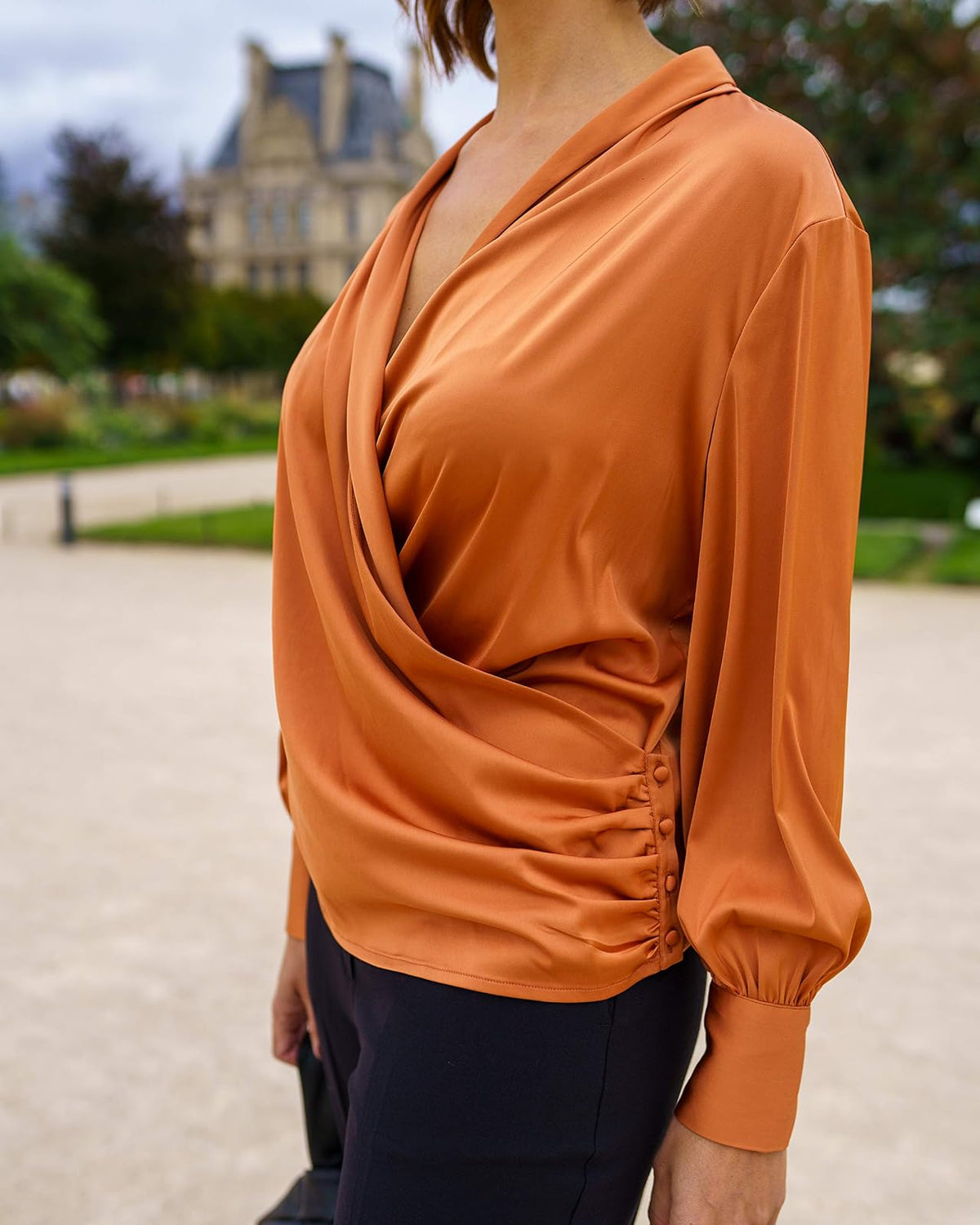 The Drop Top Para Mujer, con Frente Cruzado, Avellana, por @sabthefrenchway