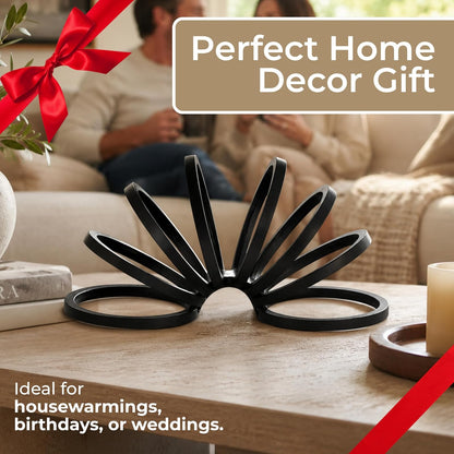 Sagebrook Home Metal, 11 Pulgadas, decoración de Anillo Slinky Negro, Redondo, Aluminio, contemporáneo, 11 Pulgadas de Largo x 5 Pulgadas de Ancho x 6 Pulgadas de Alto, Color sólido