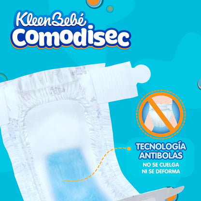 KleenBebé Comodisec, Pañal Para Bebé, Tamaño Mediano, Caja Con 216 Pañales