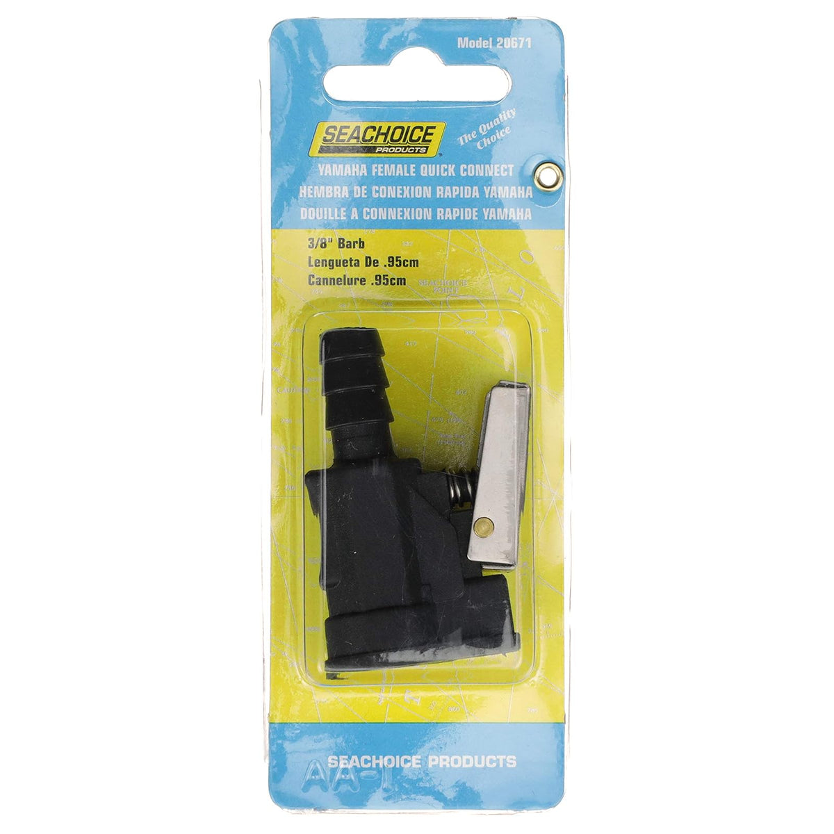SEACHOICE Conector de Combustible para Yamaha, Mercury/Hembra, 3/8 Pulgadas. Púa