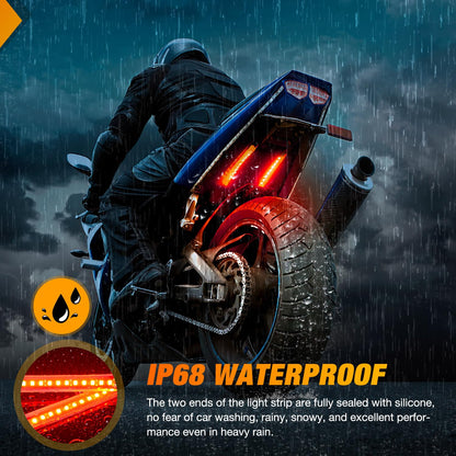 Nilight TL-402 2 Tiras de Luces LED de 5 in para Motocicleta/ATV con Haz Rojo, Flexible, Ajuste Universal