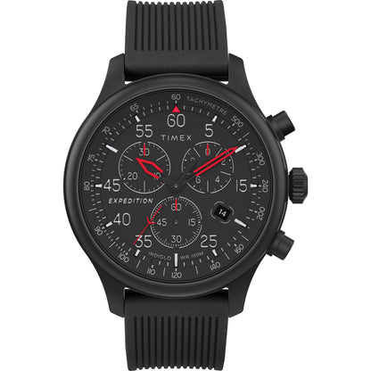 Timex Expedition Field Reloj cronógrafo para hombre, Silicona roja/opaca.