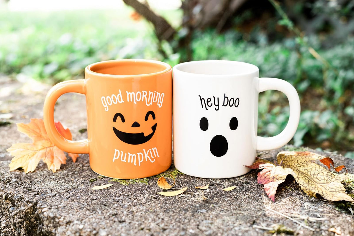 Pearhead Happy Fall Y'all - Taza de café de otoño, accesorios Home Dećor, naranja, 15 onzas, decoraciones de cocina de otoño, taza de té o café de día festivo