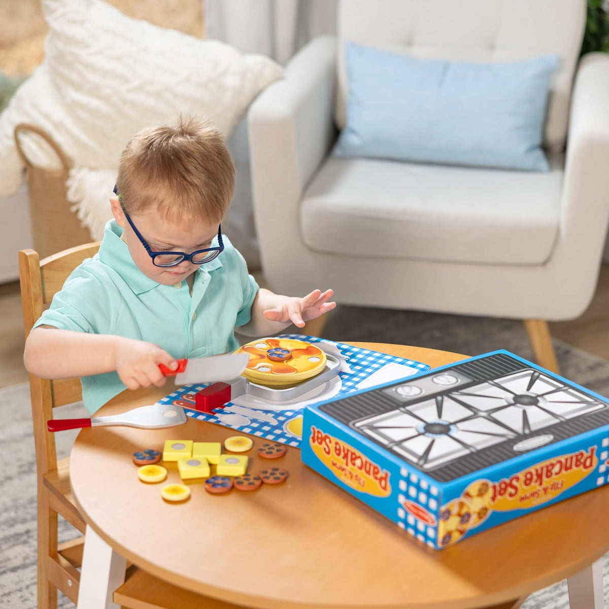 Melissa & Doug Set de panqueques de madera para voltear y servir