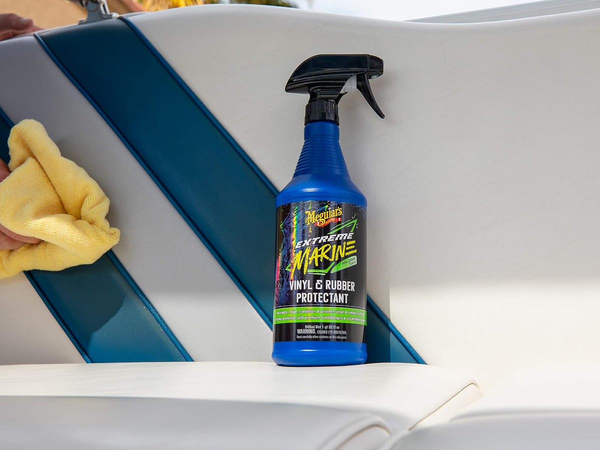 Meguiar’s Extreme Marine Vinyl & Rubber Protectant – Cleans, Conditions & Protects – M180132, 32 oz
