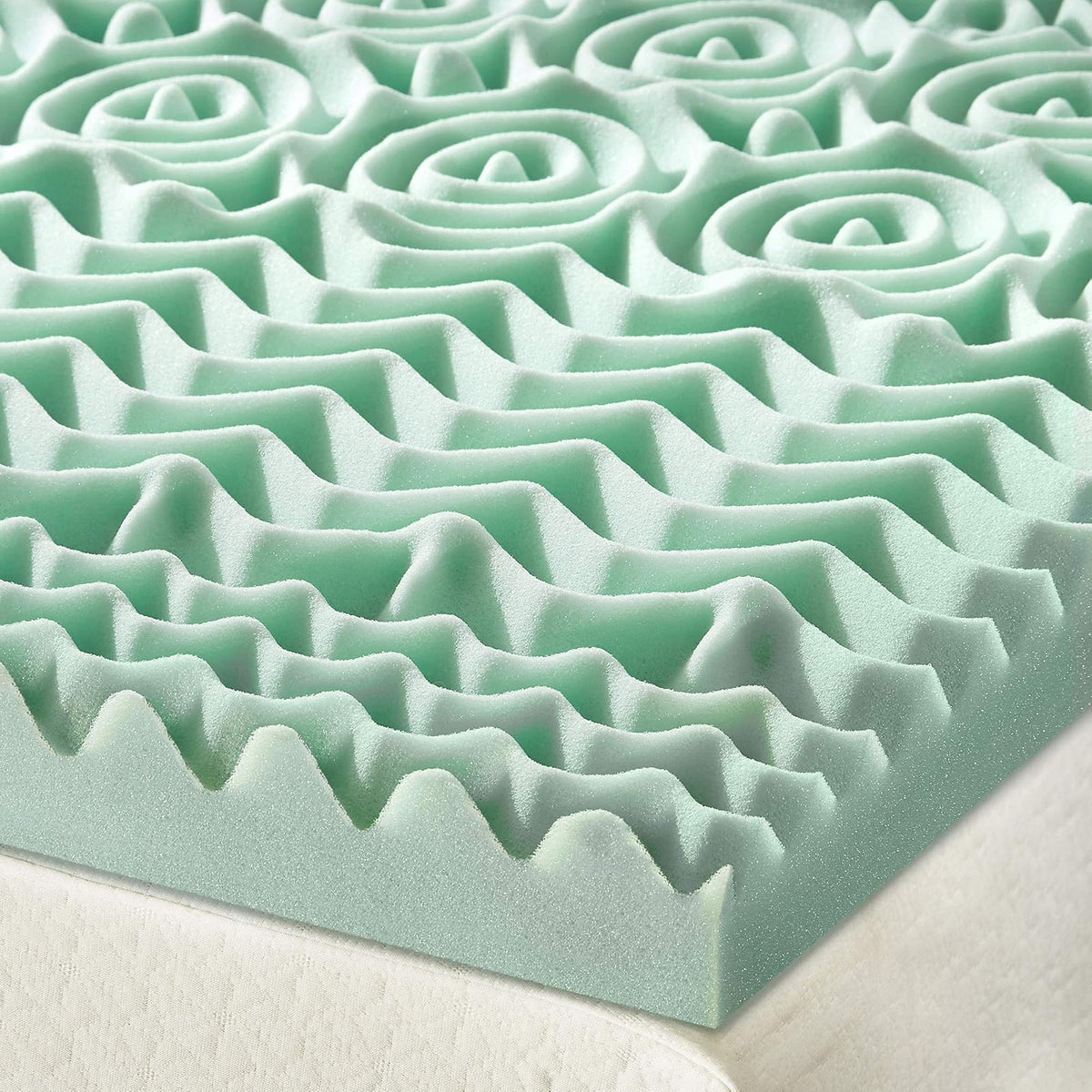 Mellow - Colchón de Espuma viscoelástica de 5 Zonas de 1.5 Pulgadas, infusión de Aloe calmante, Esencial para recámara, tamaño Completo