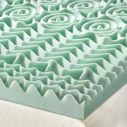 Mellow - Colchón de Espuma viscoelástica de 5 Zonas de 1.5 Pulgadas, infusión de Aloe calmante, Esencial para recámara, tamaño Completo