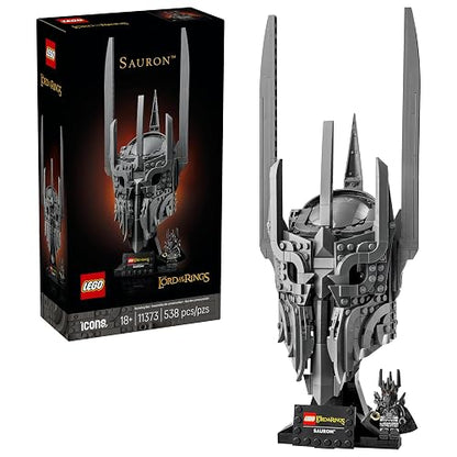 LEGO Icons El Señor de los Anillos: Casco de Sauron – Objeto de Decoración Coleccionable – Kit de Construcción para Adultos con el Casco de Sauron y una Minifigura – 11373