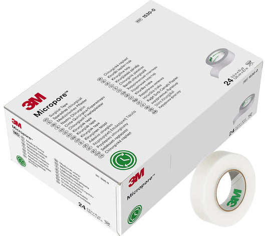 3M Micropore Tape 1530-0 - Cinta adhesiva (24 rollos)