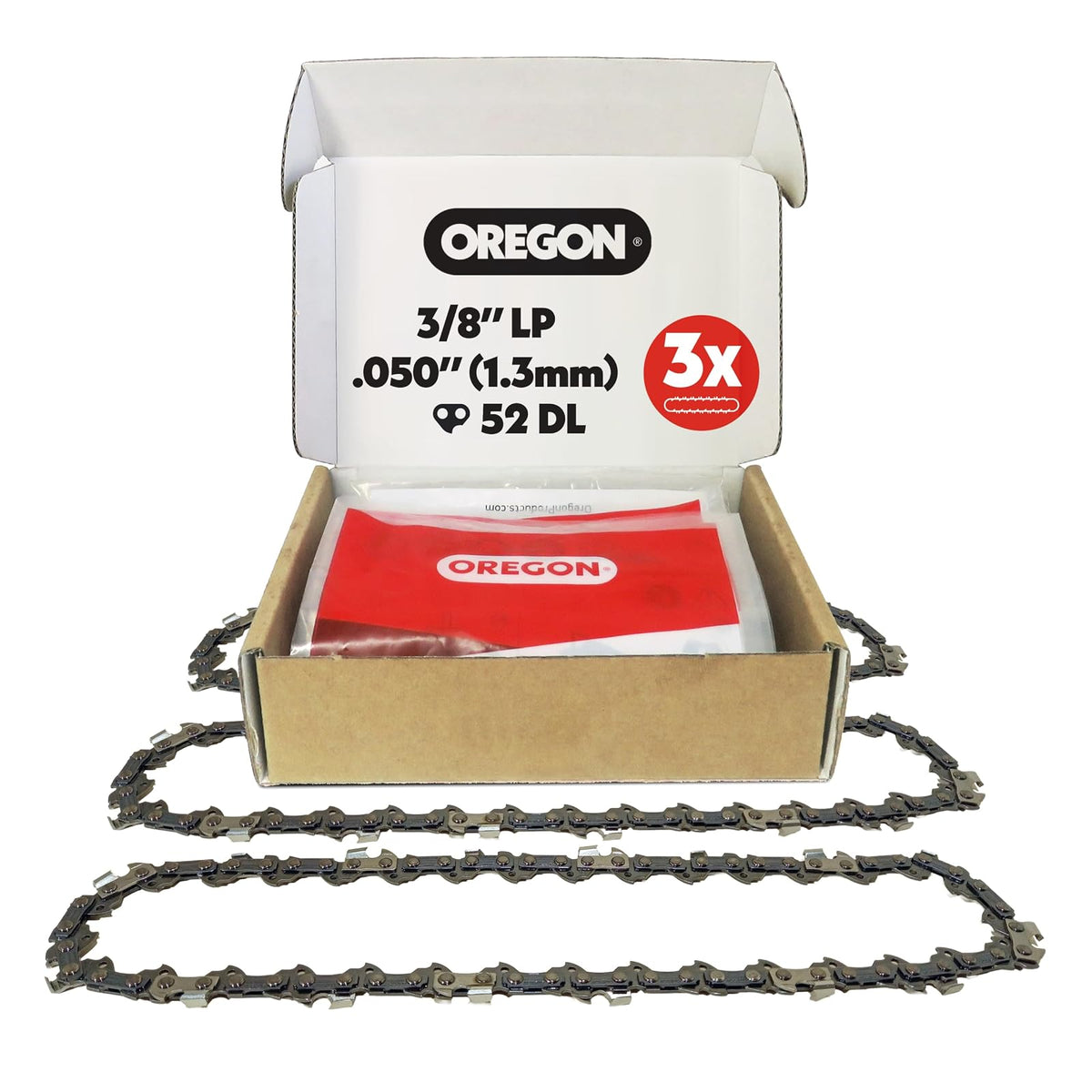 Oregon AdvanceCut Cadena Motosierra S52 | Para barra 14 pulgadas, compatible Craftsman Echo Homelite Poulan, paquete de 3