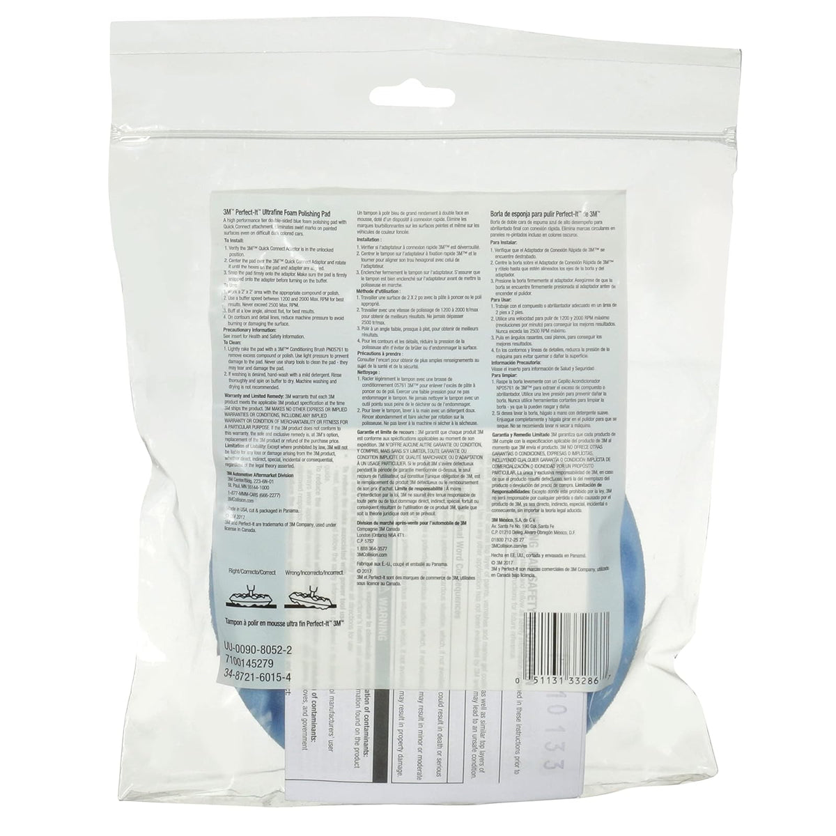 3M Perfect-It 33286-6PK 3M Borla de Esponja Azul para Ultrafina 6" NP 33286