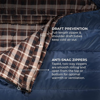 Teton Sports Mammoth, Bolsa de Dormir para Dos, se Incluye un Saco para Guardar Gratis