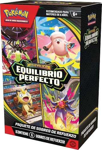 Pokémon Paquete de Sobres de Refuerzo de Megaevolución-Equilibrio Perfecto de JCC Producto en Español de Lationamerica