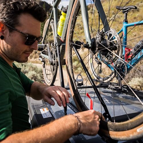 Swagman Vertical Baca - Correas de amarre para ruedas incluidas.