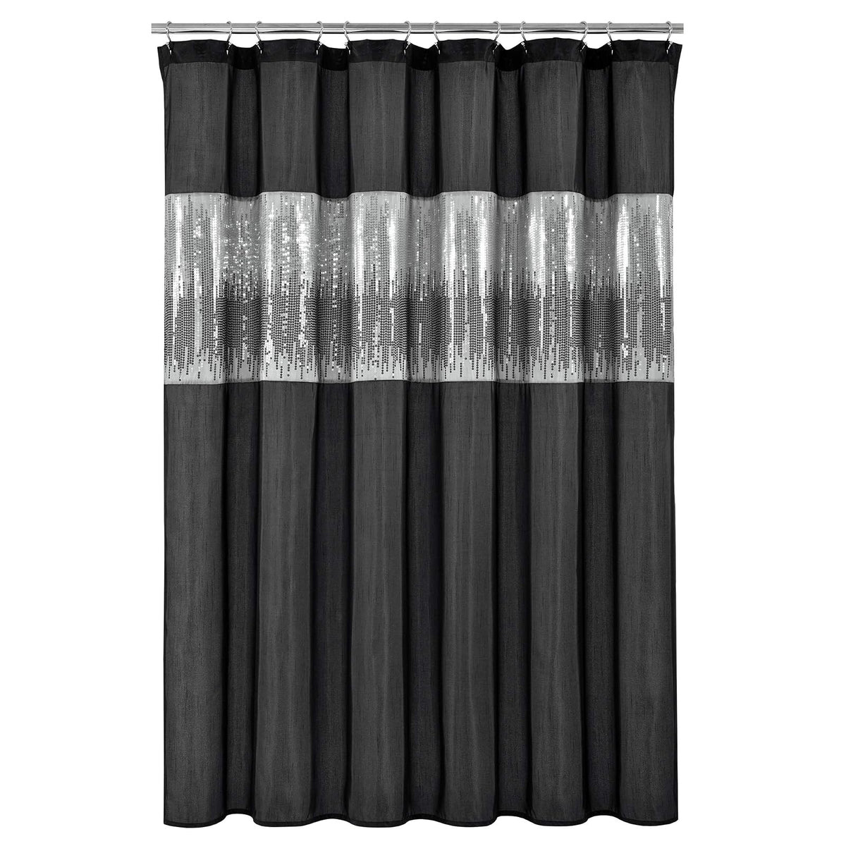 Lush Decor Night Sky - Cortina de Ducha, 72 x 72 Pulgadas, Color Negro