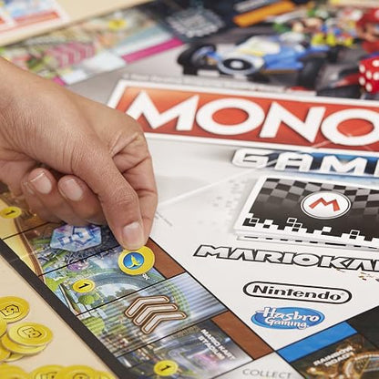Hasbro Gaming, Monopoly Edición Mario Kart, Nintendo, Juego de Mesa Familiar, Juego para 2 a 4 Jugadores, Edad Recomendada: de 8 Años en Adelante