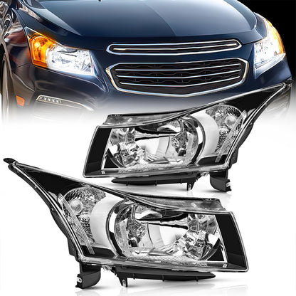 Nilight NA651 Conjunto de Faros Delanteros para Chevy Cruze 2011-2016, Carcasa Cromada, Reflector Transparente