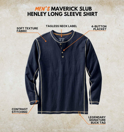 Legendary Whitetails Maverick Slub Henley Camisa De Manga Larga para Hombre