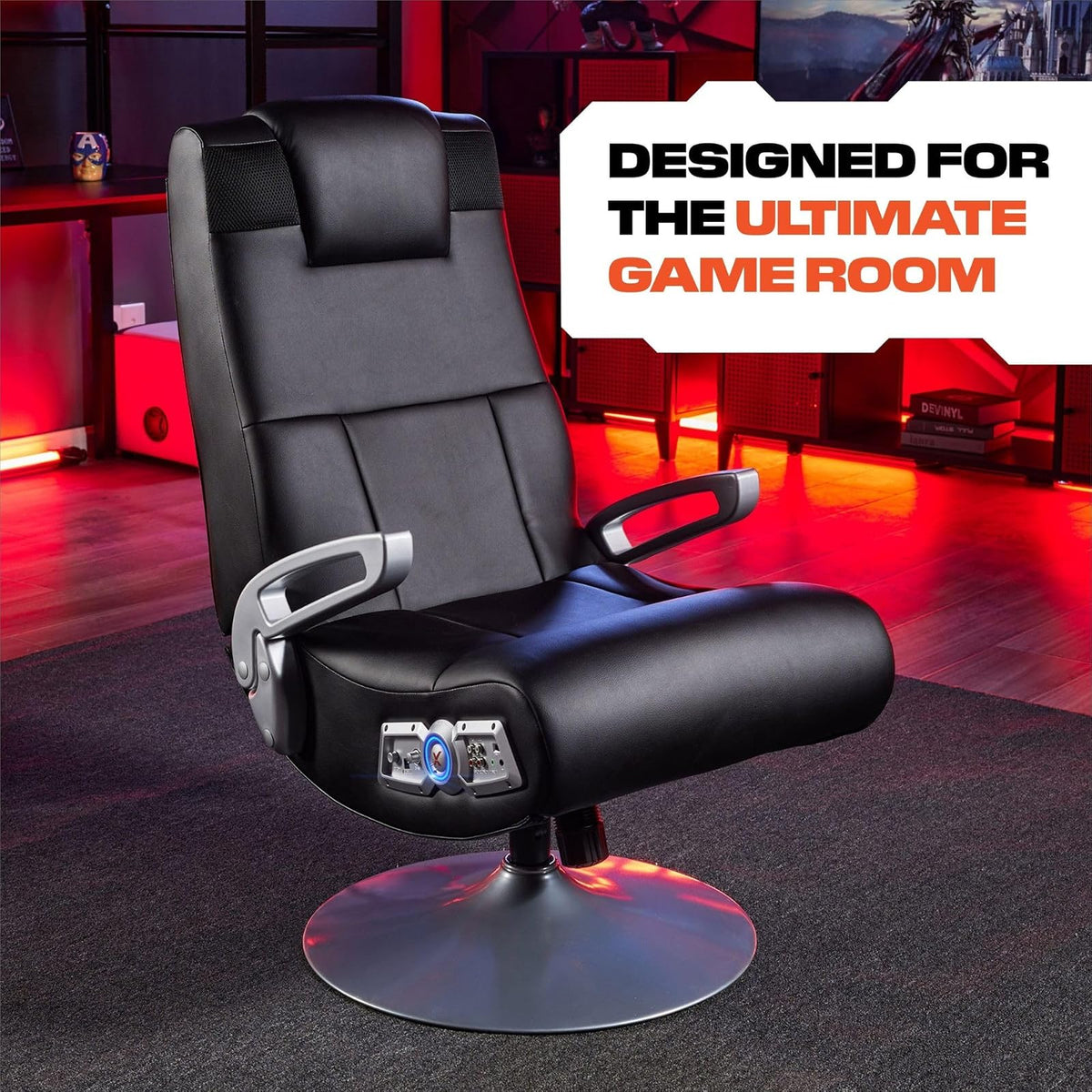 X Rocker SE Pro - Silla con Pedestal Bluetooth – Silla de Descanso para Videojuegos con Audio inmersivo con 2 Altavoces y subwoofer – Diseño ergonómico, Base de Silla giratoria y inclinable, Color