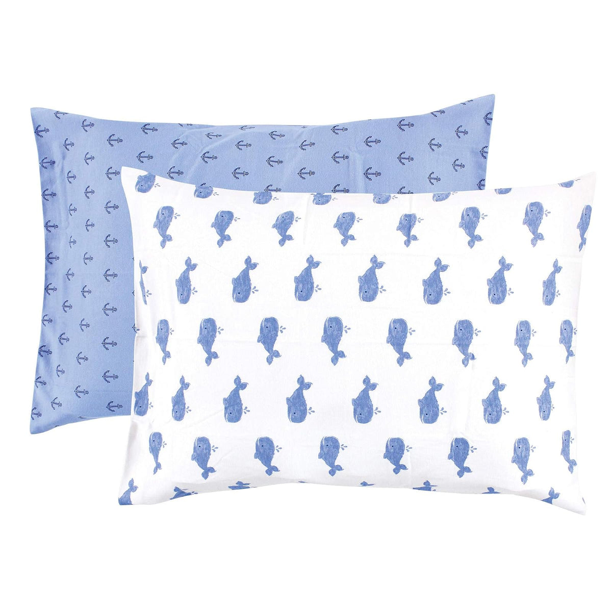 Hudson Baby Funda de Almohada Infantil 100% Algodón, 14 x 19 in - Azul ballena - Una talla