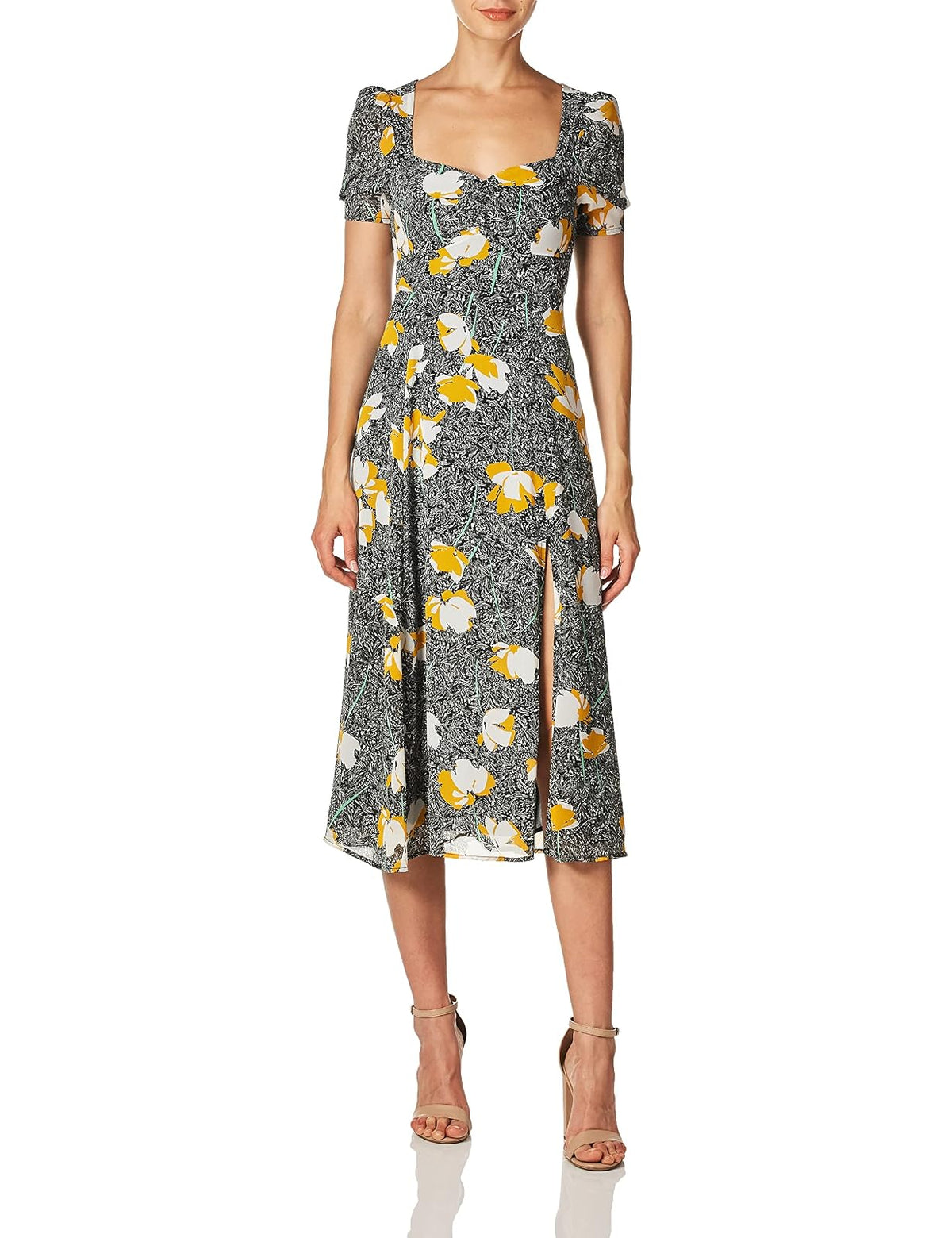 ASTR the label Vestido de Manga Corta Zenn Midi con Escote de corazón Vestido para Mujer
