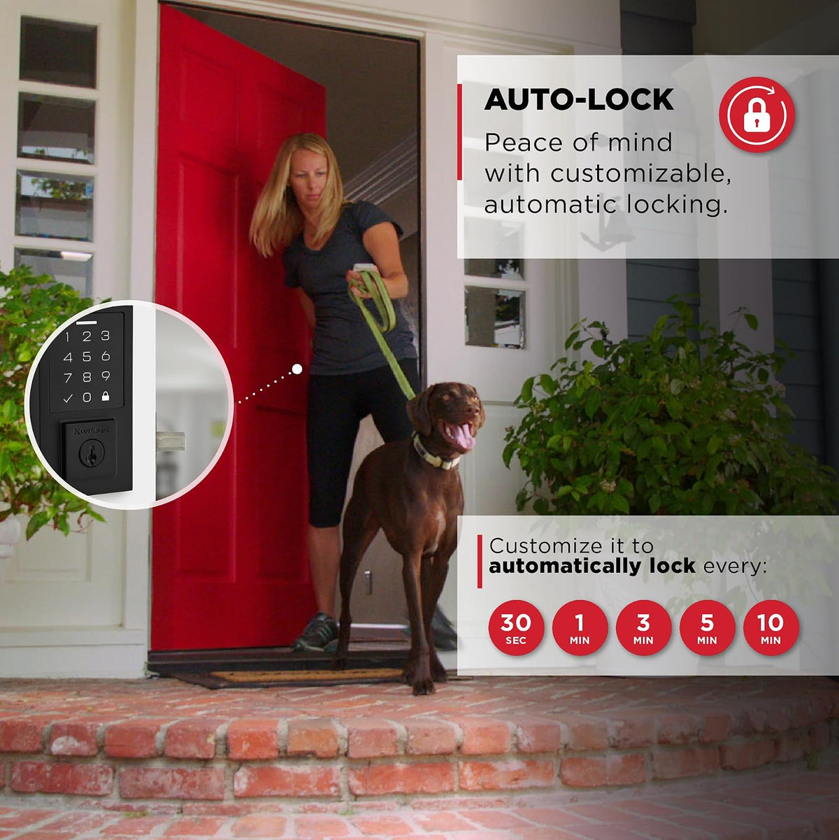 Kwikset SmartCode 270 Cerradura Electrónica | Negro mate, bloqueo automático, hasta 50 códigos, batería 12 meses