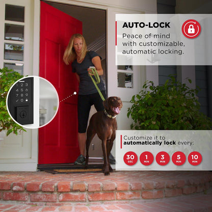 Kwikset SmartCode 270 Cerradura Electrónica | Negro mate, bloqueo automático, hasta 50 códigos, batería 12 meses