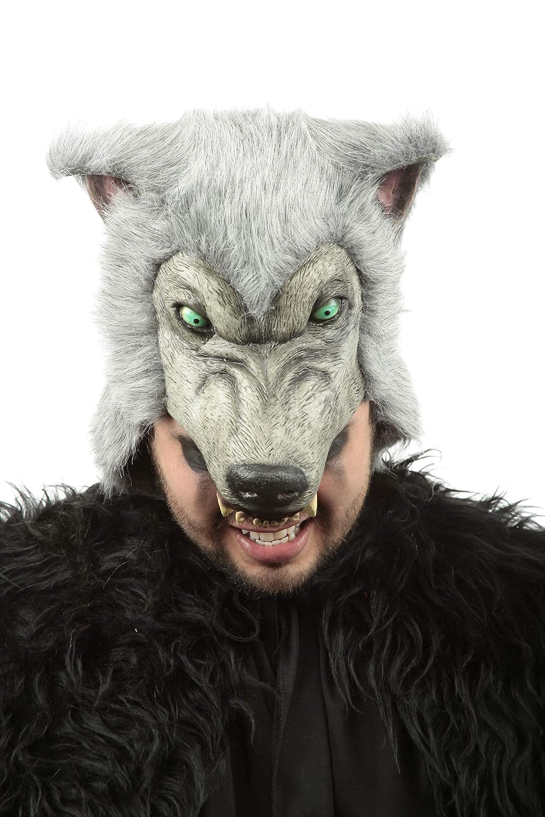 Ghoulish Productions Gray Wolf Helmet, Sombrero de Lobo Gris, Complemento de Disfraz de Guerrero Ideal para Halloween y Fiestas de Disfraces