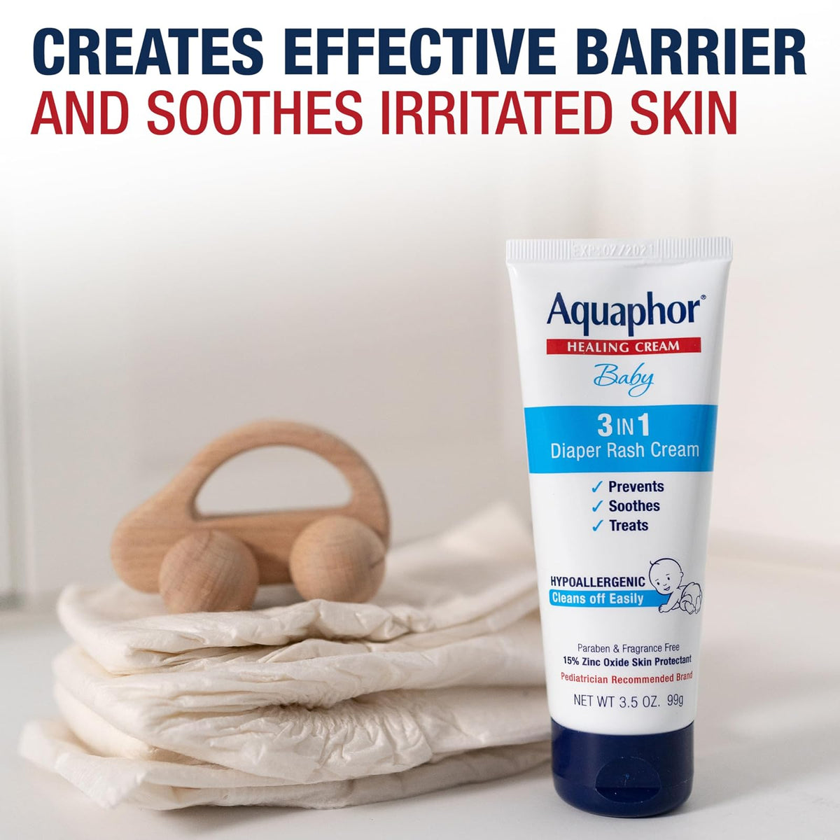 Aquaphor Baby Diaper Rash Cream, 3.5 Ounce (Pack of 3)