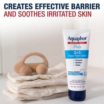 Aquaphor Baby Diaper Rash Cream, 3.5 Ounce (Pack of 3)