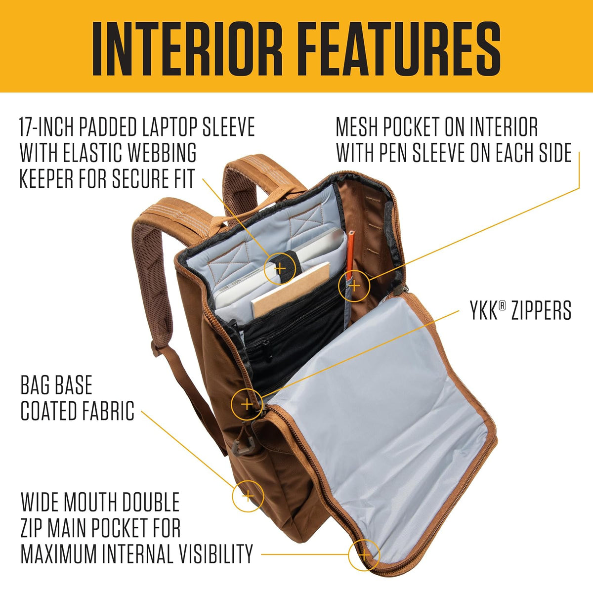 Carhartt 21l Top-load Backpack, Durable Water Resistant Coated Canvas Base W/ 17" Laptop Sleeve Mochila Unisex adulto