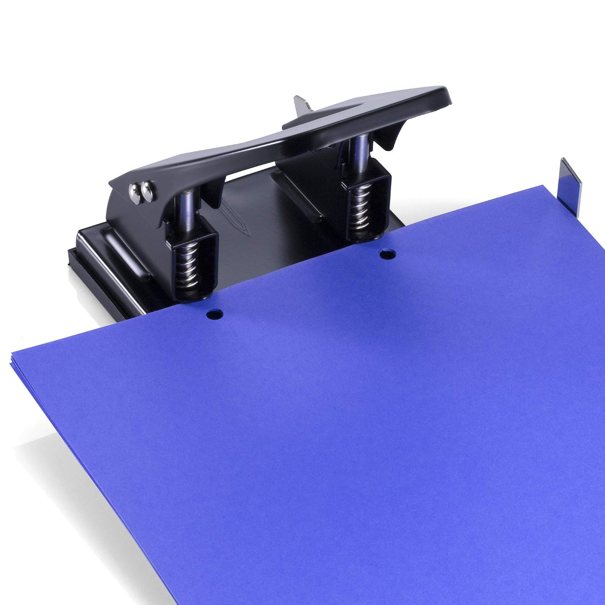 90079 - Perforadora de papel estándar de 2 agujeros, capacidad de 30 hojas, color negro