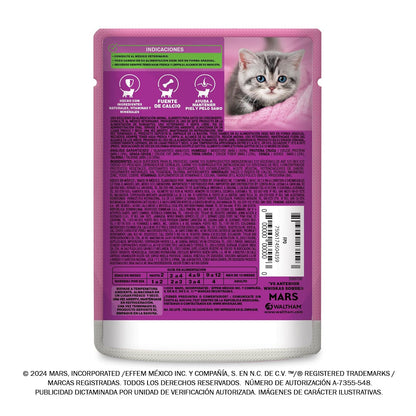 Whiskas Alimento Húmedo para Gatitos, Sabor Res, 85g c/u. Paquete de 24 Unidades