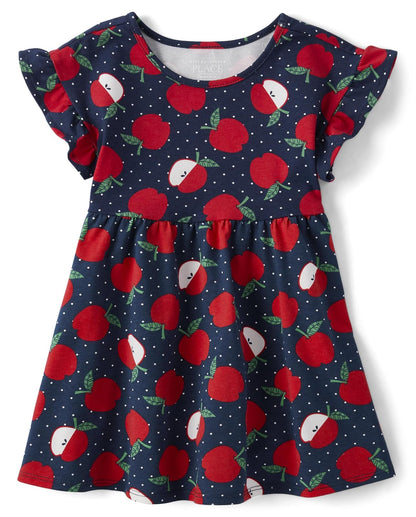 The Children's Place Vestido de Moda de Manga Corta para niños pequeños Atuendo de Jugador para Niñas