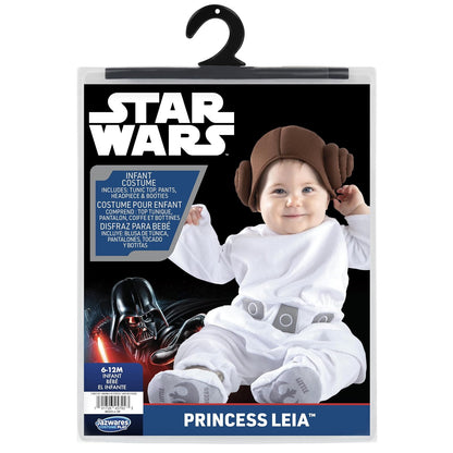 STAR WARS Princess Leia Infant Deluxe Costume - Tunic and Pants with Cap and Booties 12/18 Months