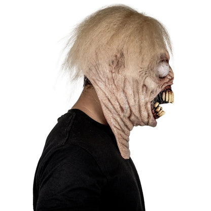 REV Máscara de Látex Alien Creepy con Cuello | Máscara Realista de Extraterrestre Talla Mediana para Halloween, Cosplay y Fiestas de Terror
