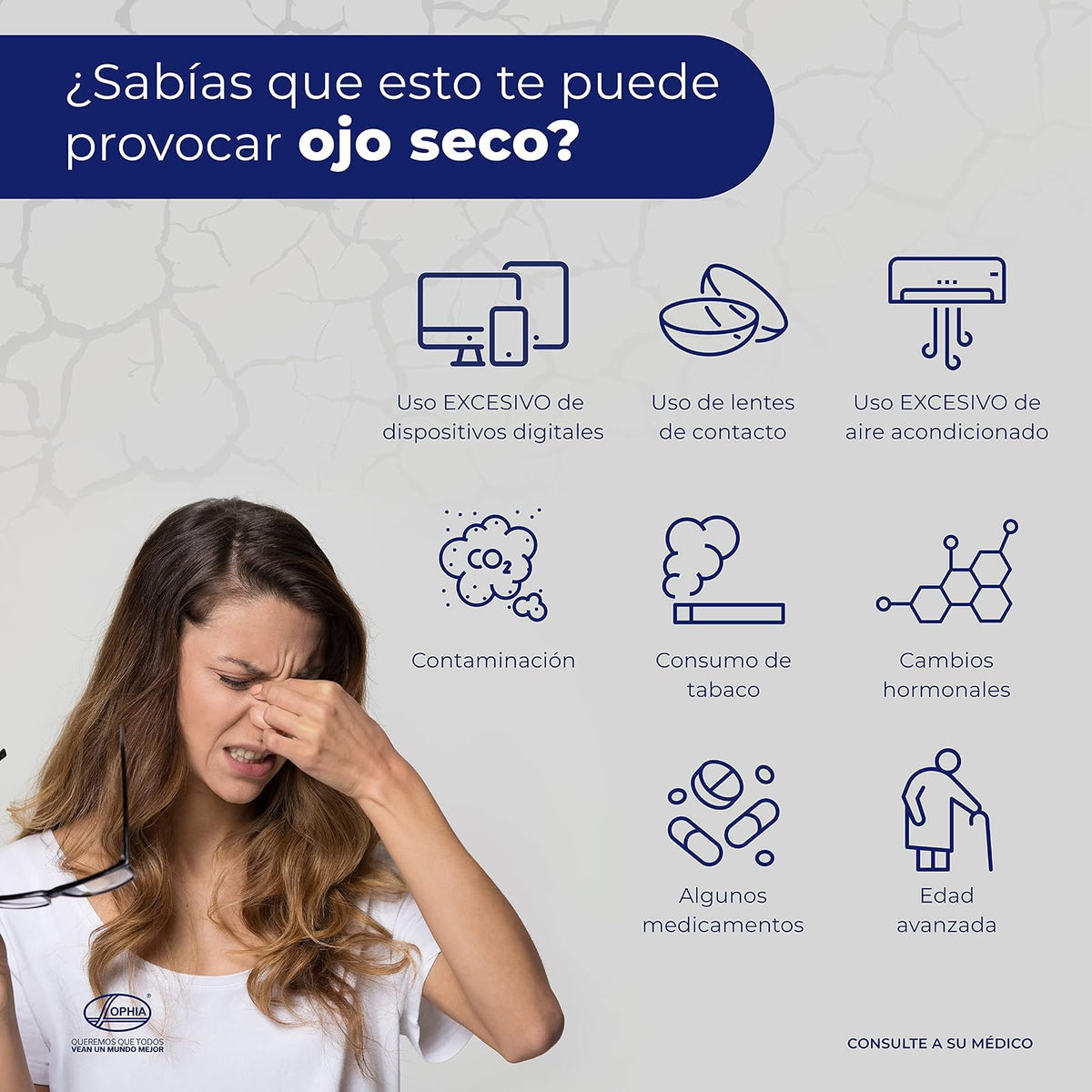 HUMYLUB OFTENO Gotas Oftálmicas Lubricantes con Hialuronato de Sodio y Condroitín Sulfato, Alivio Eficaz para Ojo Seco Leve a Moderado, Estabiliza Película Lagrimal, Frasco Gotero 15 ml