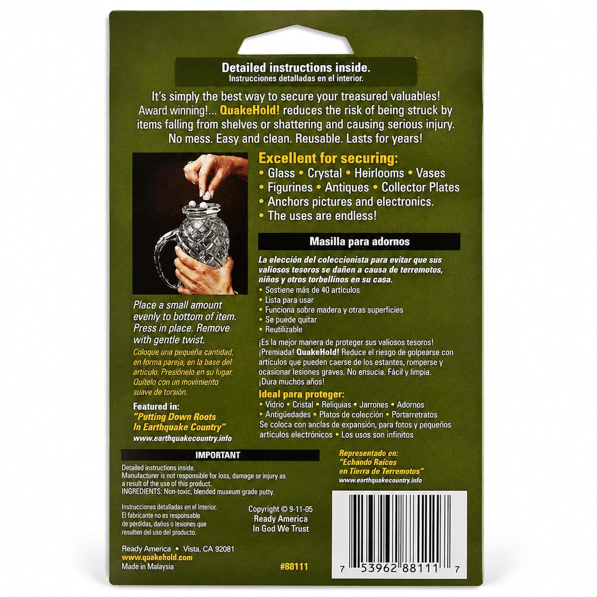 Quakehold! 88111 Museum Putty Neutral