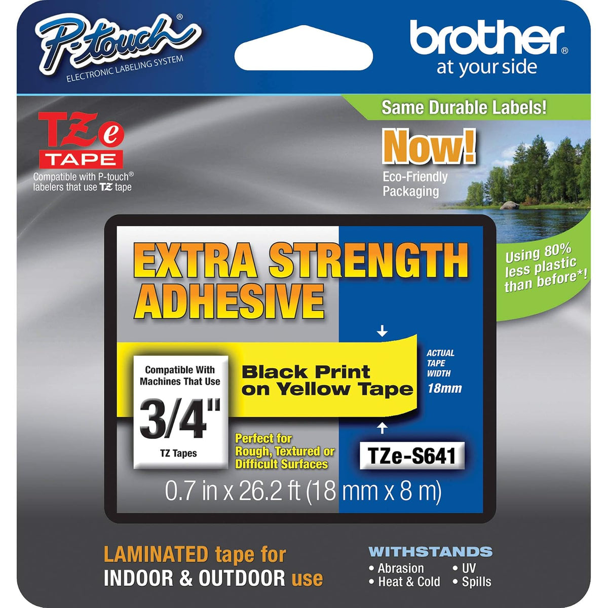 Brother TZe-SE4 Cinta de Seguridad Antimanipulación 18 mm x 8 m - Negro - Talla unica - Cinta