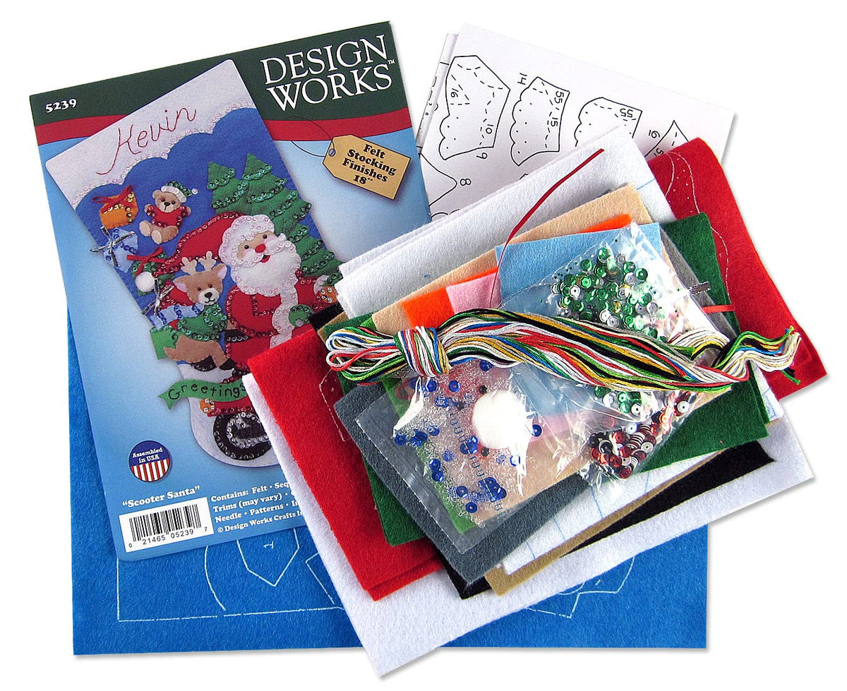 Tobin Scooter - Kit de Calcetines de Fieltro de Papá Noel, 18 Pulgadas, Multicolor