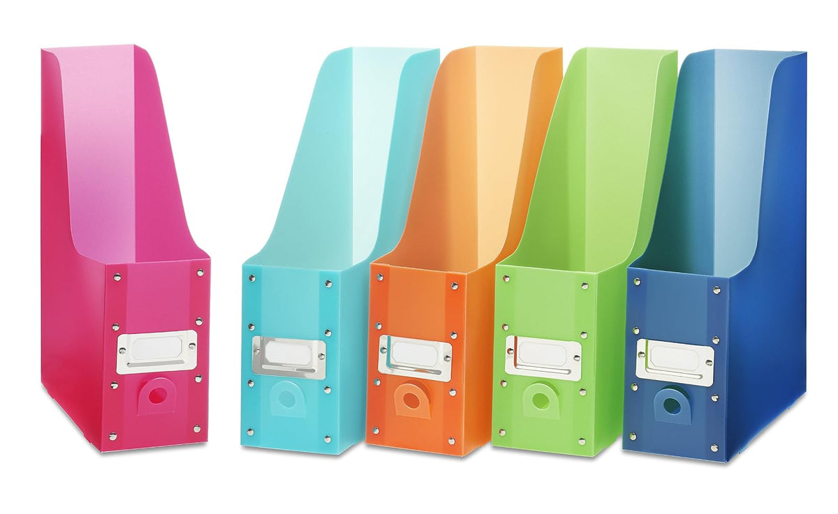 Whitmor Magazine Desk Organizers-Multicolored (Set of 5) Storage, Assorted, 5 Count