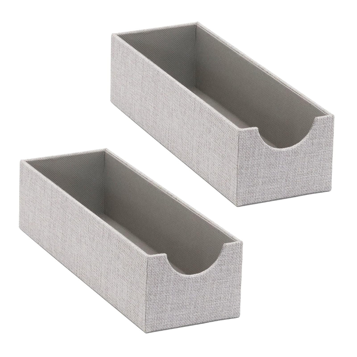 Household Essentials, Bandeja organizadora Estrecha Gris, Paquete de 2